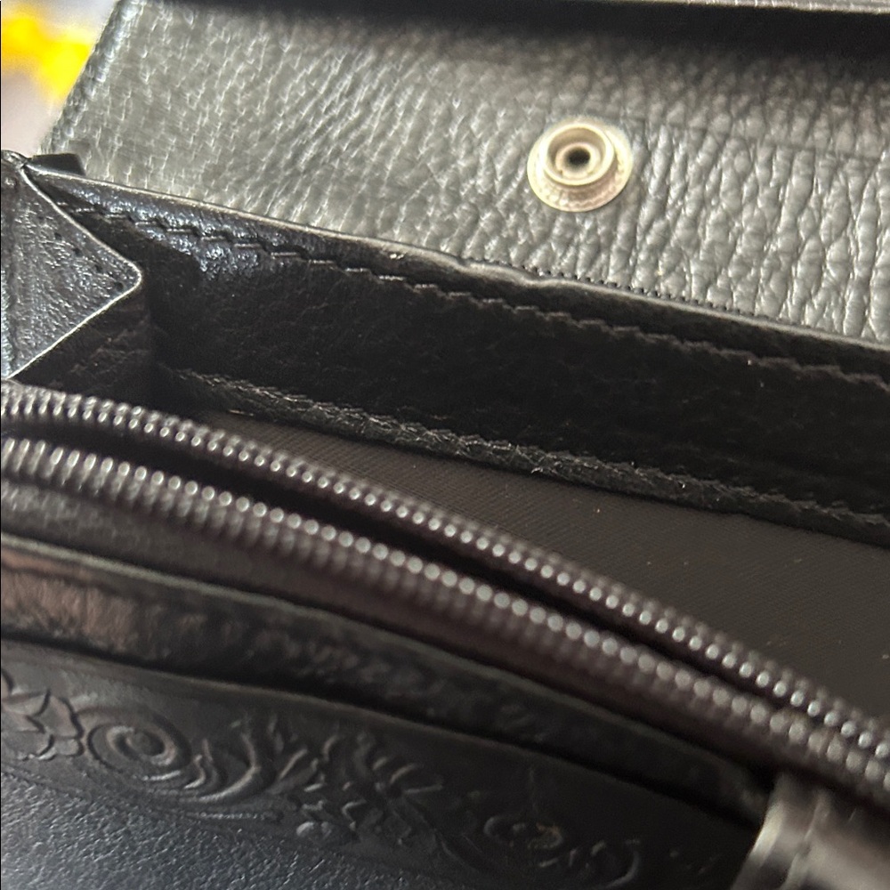 Brighton Leather Black Crocodile-Patterned Clutch in EUC - Picture 6 of 11